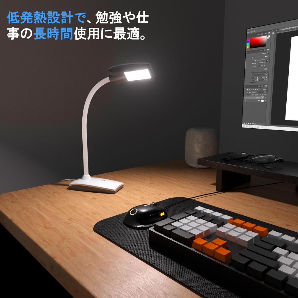 LUTW Stolní světlo LED Stojací světlo Úspora energie Napájení USB 3 úrovně stmívání Jasné stolní světlo Denní bílá 5W 450lm Nastavení jasu Flexibilní rameno