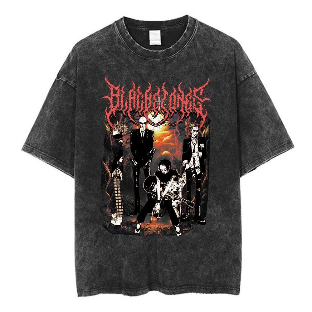 Nana Osaki Japanese Retro Washed T-shirt Men's and Women's Short Sleeved T-shirt Casual T-shirt