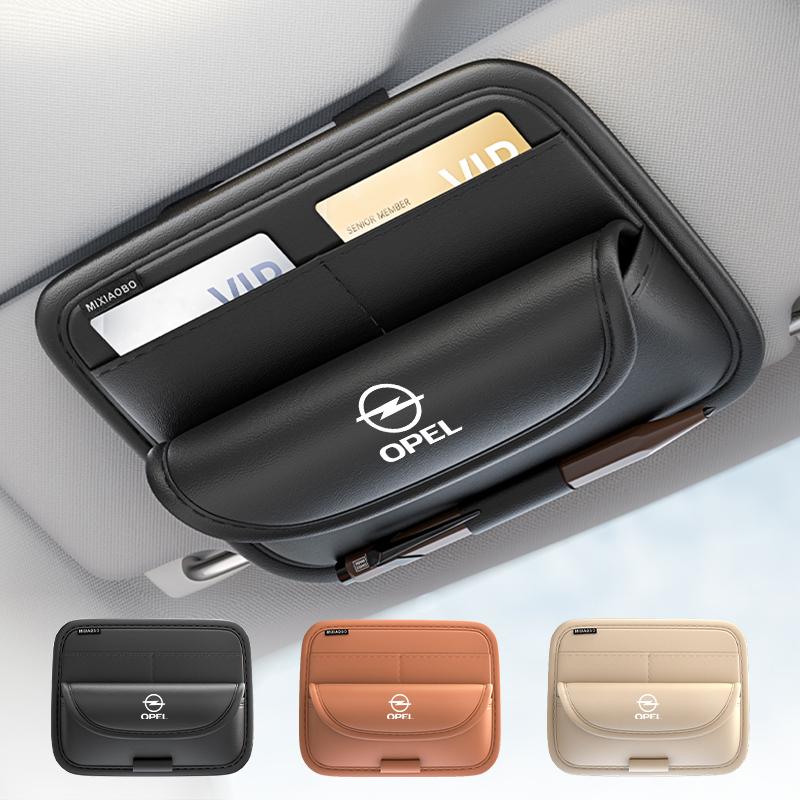 AAAYR1 Universal Car Sun Visor Clip Credit Card Storage Bag Accessories For Opel Corsa Astra Insignia Vectra Zafira Meriva Mokka Grand