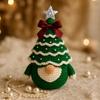 Crochet Christmas Tree Gnomes Set Soft Cotton Yarns Handmade for Festival Home Decoration Holiday Ornament
