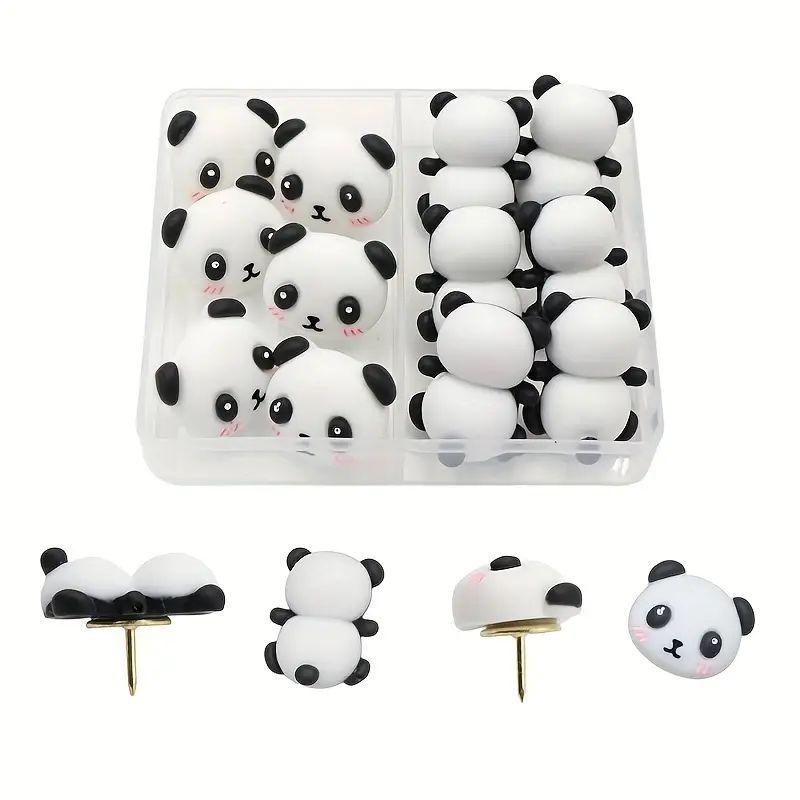 Cartoon Panda Pushpins for Message Boards and Photo Walls 12 pieces per box