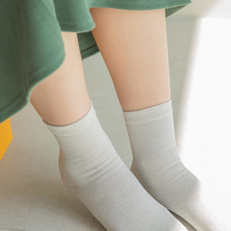 SNOOZY Glitter Sparkly Socks - Silver