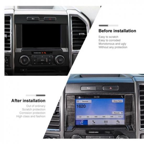 Zentrales Navigations-GPS-Bildschirm-Dekorabdeckung Zierleiste Schwarzes Holz Für Ford F-150 15-20