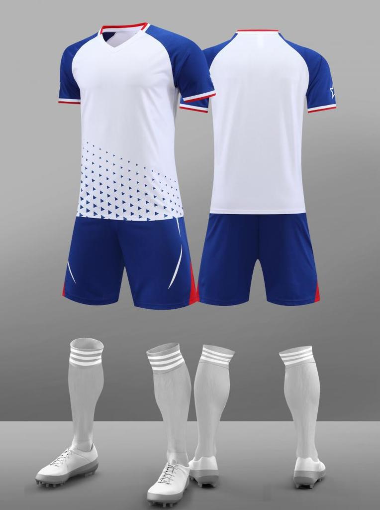 Same Football Uniform Set For Boys And Girls, Summer Short-Sleeved Training Uniform, Breathable And Quick-Drying Student Competition Training Uniform