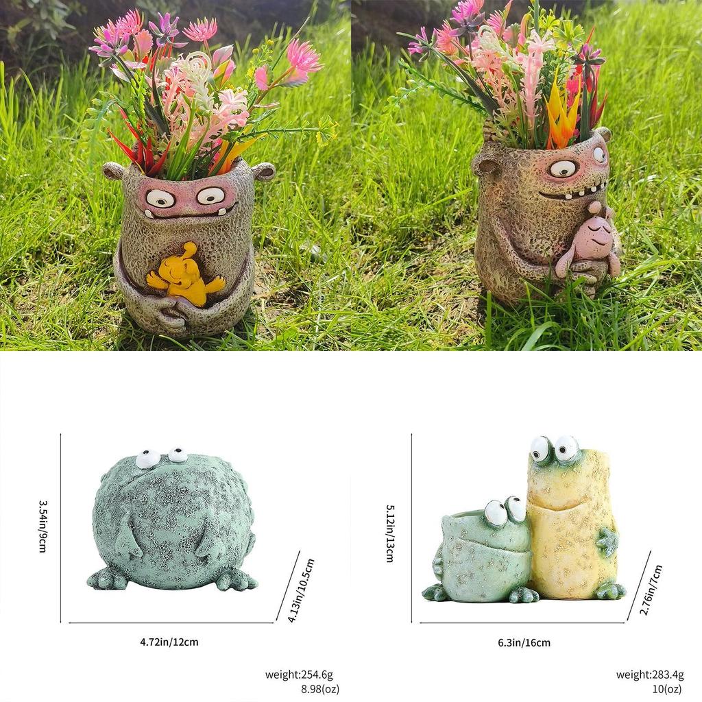 Cartoon Frosch Harz Dekoration Kreativ Lustig Haus Garten Pflanzgefäß Für Kinder Und Erwachsene