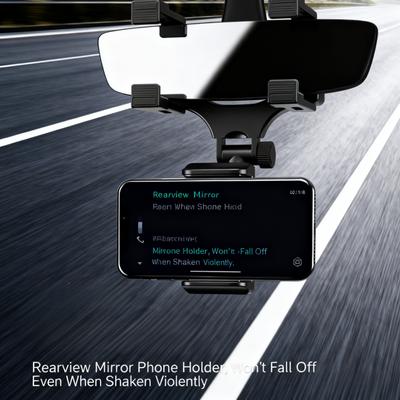 Rear View Mirror Phone Holder Mount, Car Phone Bracket/Stand Swivel and Adjustable Clips, Universal Smartphone Cradle