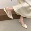 2026 New Summer Slip On Thick Heel Women Sandals Concise Cover Toe Singbacks Pumps Female Elegant Stripper Party Sandalias