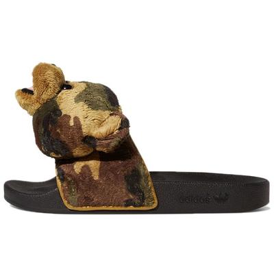 Jeremy Scott x Adilette Slide Camo Teddy Tênis Unissex Preto Core-Black H02882