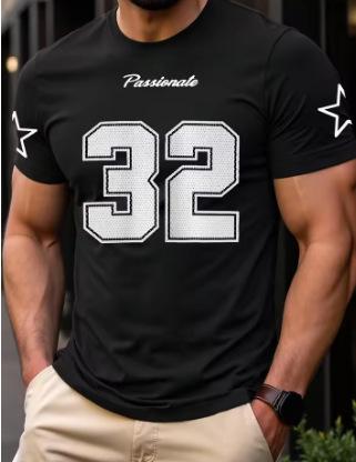 Men's Casual Summer Color Matching Digital Printing Crew Neck Short-sleeved T-shirt NB.32 Jersey Oversized Football Training
