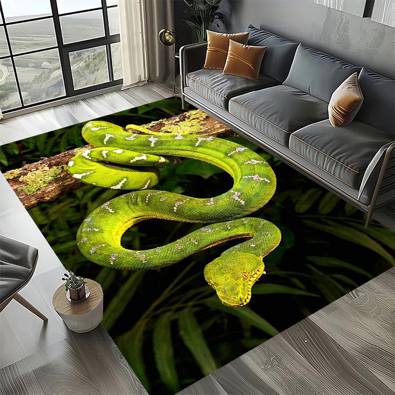 Living Room Sofa Kitchen Entrance Doormat Large Area Rugs 3D Printing Animal Snake Pattern Carpet Non Slip Balcony Floor Mat