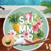 Summer Round Beach Towel Flamingo Tropical Plant Pineapple Printing Bath Shower Towels Bikini Cover Up Beach Towel