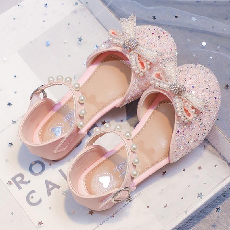 Summer Girls Bow Rhinestone Princess Sandals Fashion Casual Shoes for Little Big Kids
