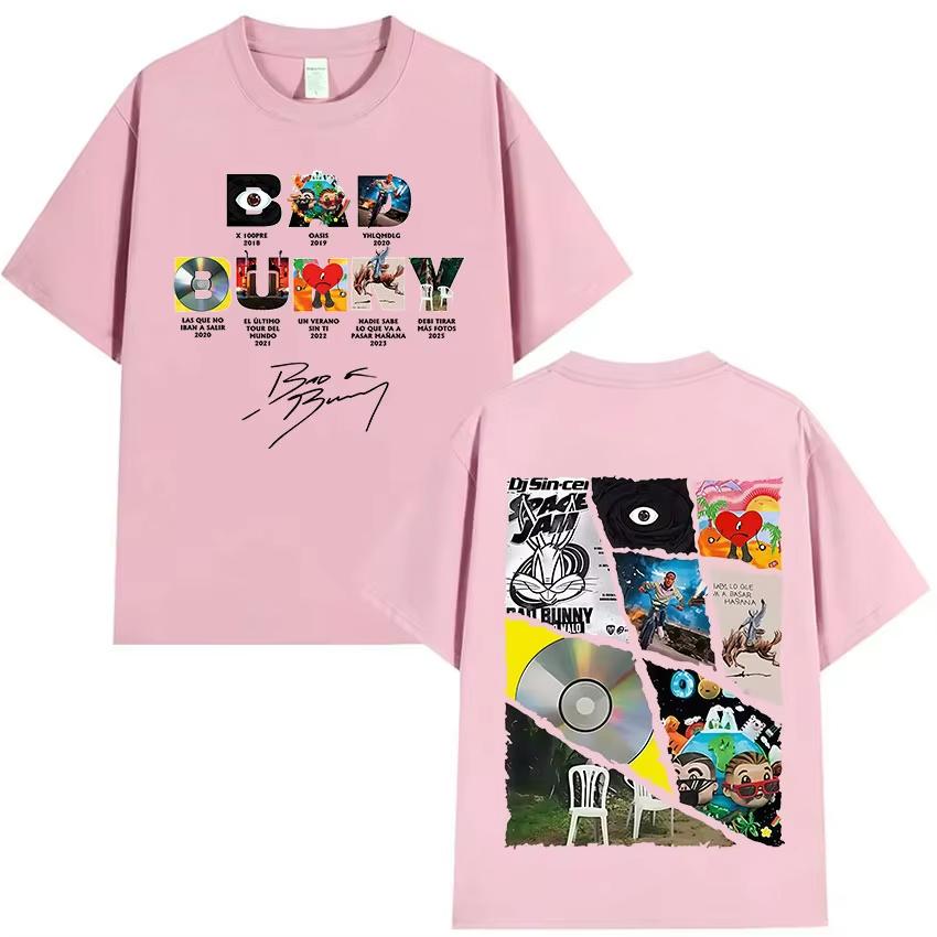

2025 Summe Rapper Bad Bunny Tour 2025 Album Merch Leisure Debi Tirar Mas Fotos DTMF Graphics 100% Pure Cotton Printed T-shirt S