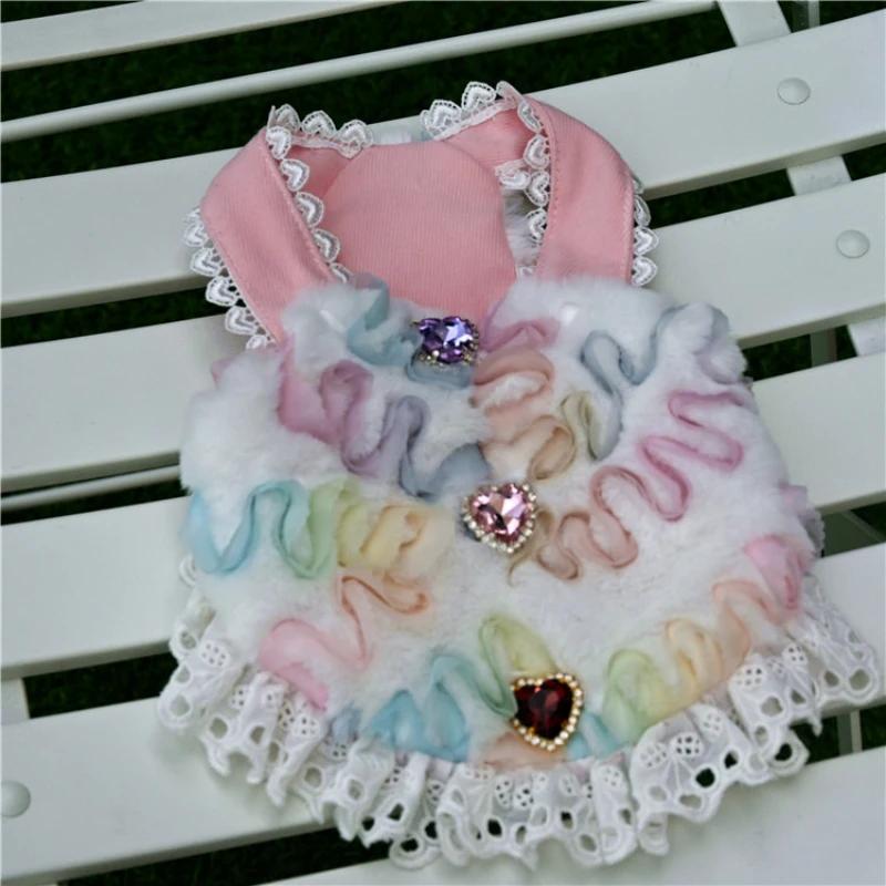 

Милое платье для собаки-девочки Зимняя юбка для кошки Одежда для щенка для йорков померанского шпица ши-тцу мальтийской болонки бишона пуделя шнауцера Одежда для собаки S белый