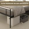 Metal Bed Frame with Headboard, 300 kg Load Capacity, 145L x 211W x 106H cm, Black