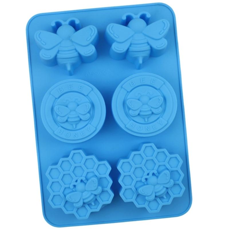 6 Section Honeycomb Shape Mold Multipurpose Silicone Baking Tool Nonstick Quick Releases Dishwasher Safe Cake Tray