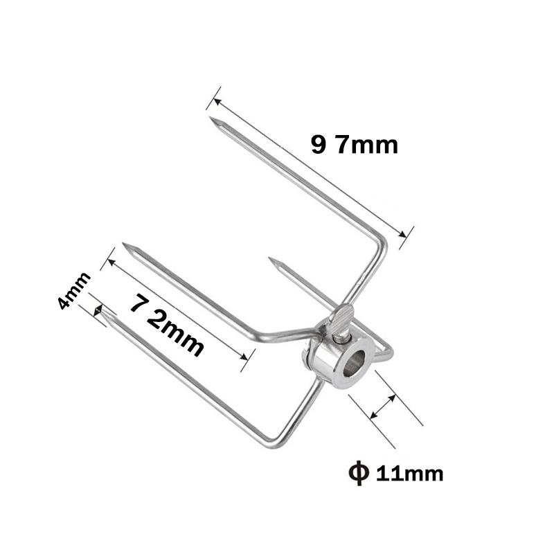 Rotisserie Meat Forks Replacement 304 Stainless Steel BBQ Grilling Forks Fits 1/2" Hexagon & 3/8" and 5/16" Square Spit Rods