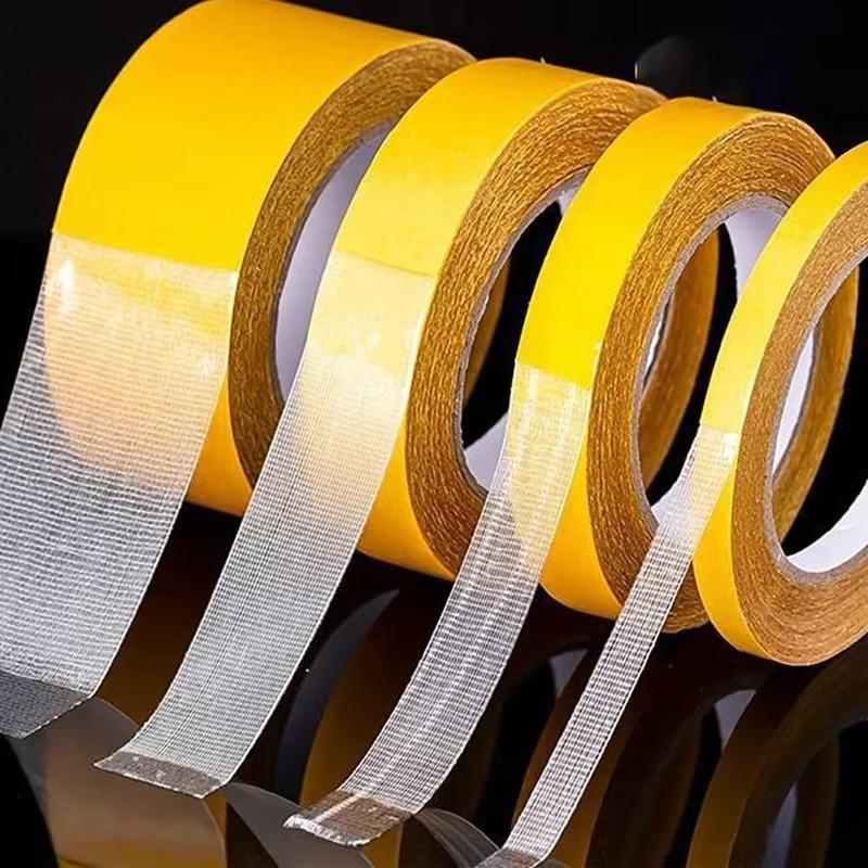 Double Sided Traceless Tapes High Viscosity Cloth Base Grid Waterproof Carpet Adhesive Fiber Gummed Tape Strong Sticky Strips