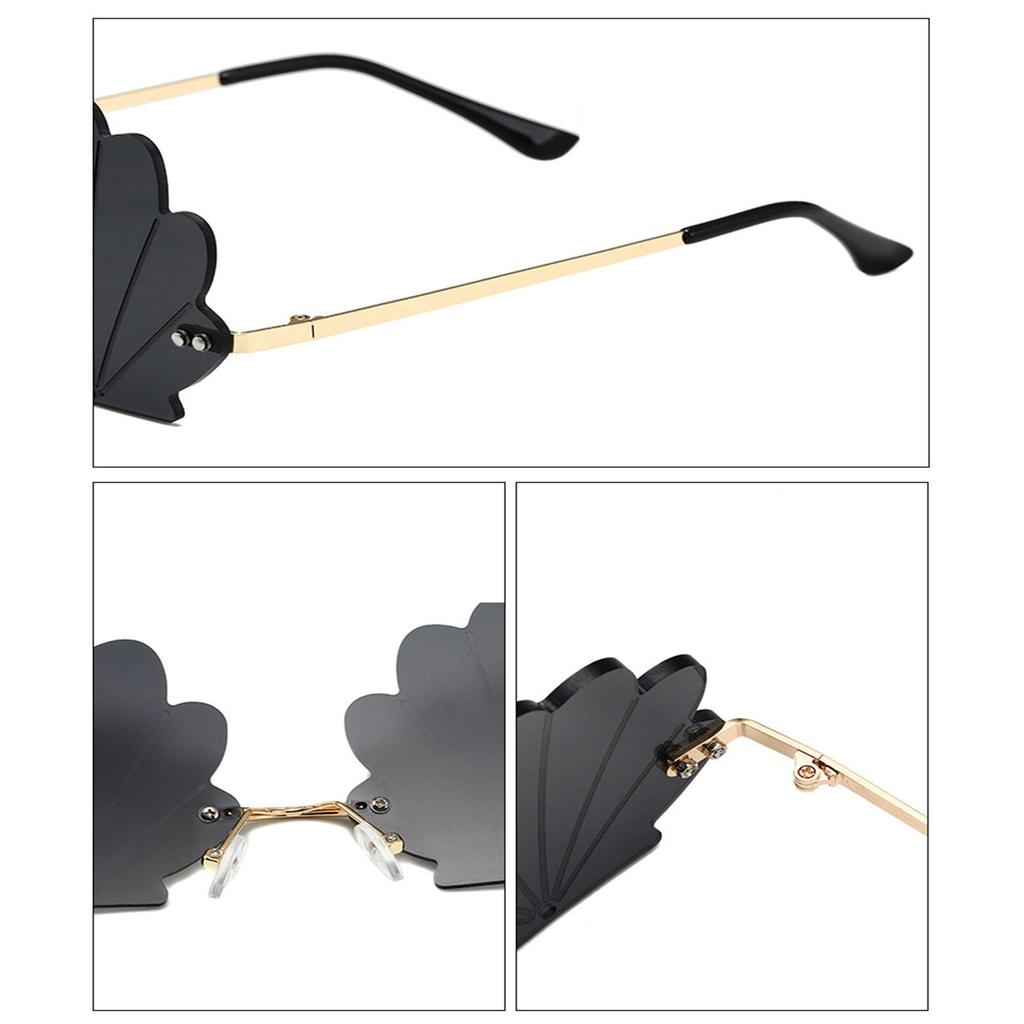 Popular Rimless Shell Sunglasses for Parties and Music Festivals with Bright Color Great for Fashionable Women Wear