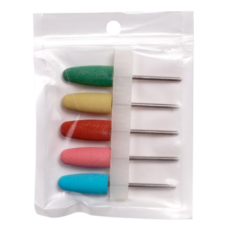 5pcs Silicone Nail Drill Bit Accessories Practical Nail Grinding Heads For Removing Flaws And Achieving Smooth Nail Art