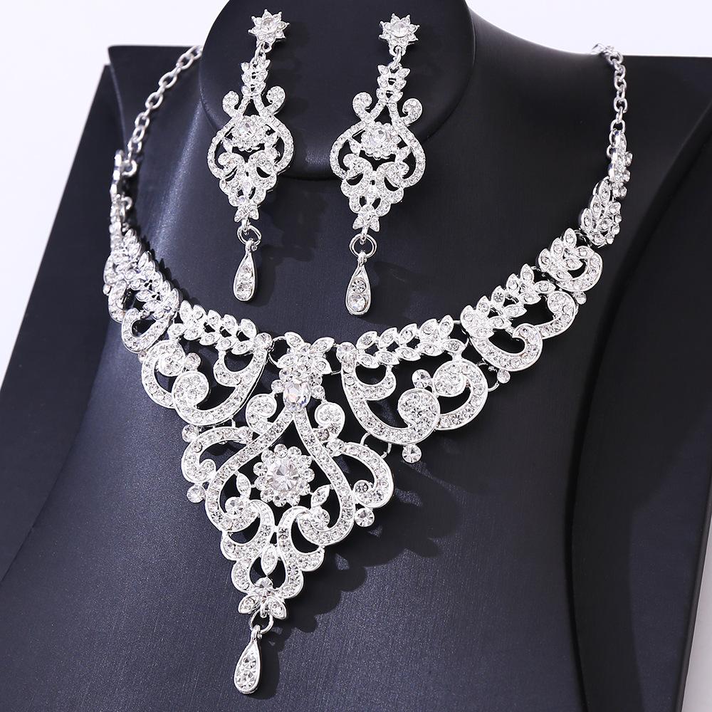2026 Wedding Accessories, Jewelry Necklace, Earrings, Bridal Set, High-end Short Women's Evening Dress, Light Luxury Two-piece Set