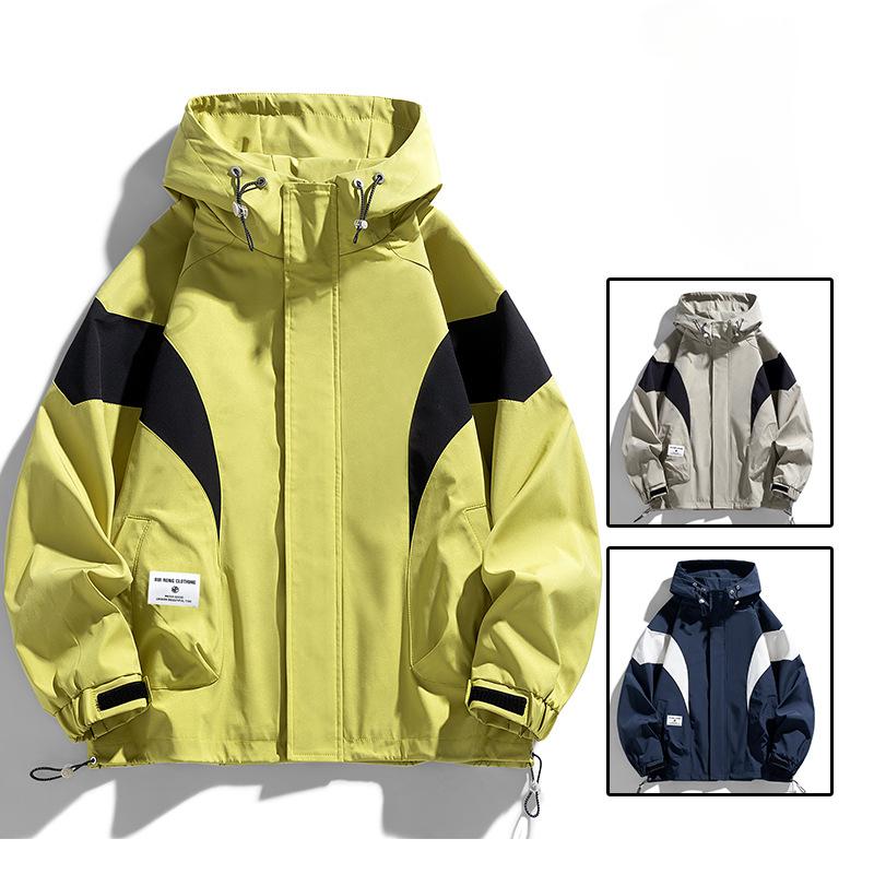 Spring New Large-size Jacket Men's Hooded Loose Tooling Trendy Mountain Outdoor Fat Men's Jacket