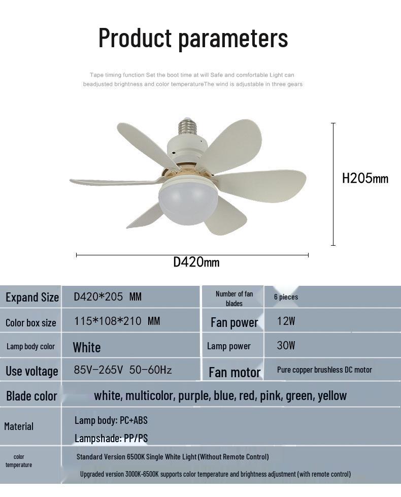 E27 Schraubmontage Leise Deckenventilatorleuchte für Zuhause & Restaurant