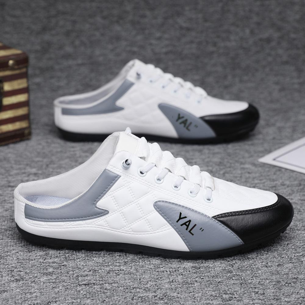 Men's Shoes Summer Korean Version Versatile Low-top Breathable Casual Shoes Half-tray Lazy Shoes One Pedal Doudou Shoes