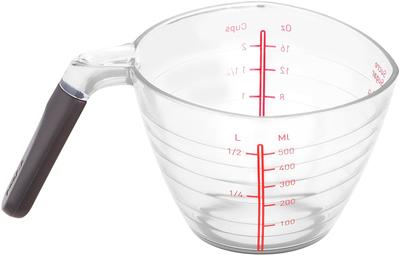 Tefal Messbecher 500 ml Ausgießer, der aus 3 Richtungen gegossen werden kann Kein Tropfen Leichtgewicht mit gut lesbarer Skala K21440 „Ingenio Cup“