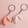 Funny Goose Keychain Roast Duck Rope Keyring Backpack Car Ultraviolet Color Change White Key Chain Keychain Accessories