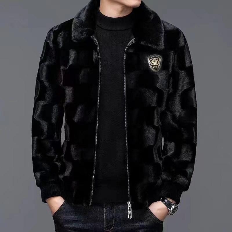 Men's Winter Temperament Lapel Jacket Straight Hem Casual Coat