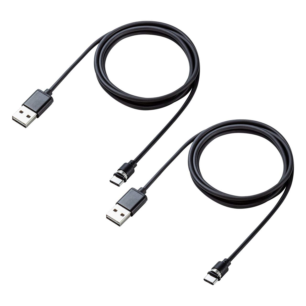 

Кабель USB Sanwa Direct, магнитный съемный разъем QuickCharge, совместимый с обеих сторон, 2 А, 1 м, черный, Type-C, зарядка/связь [набор] чёрный