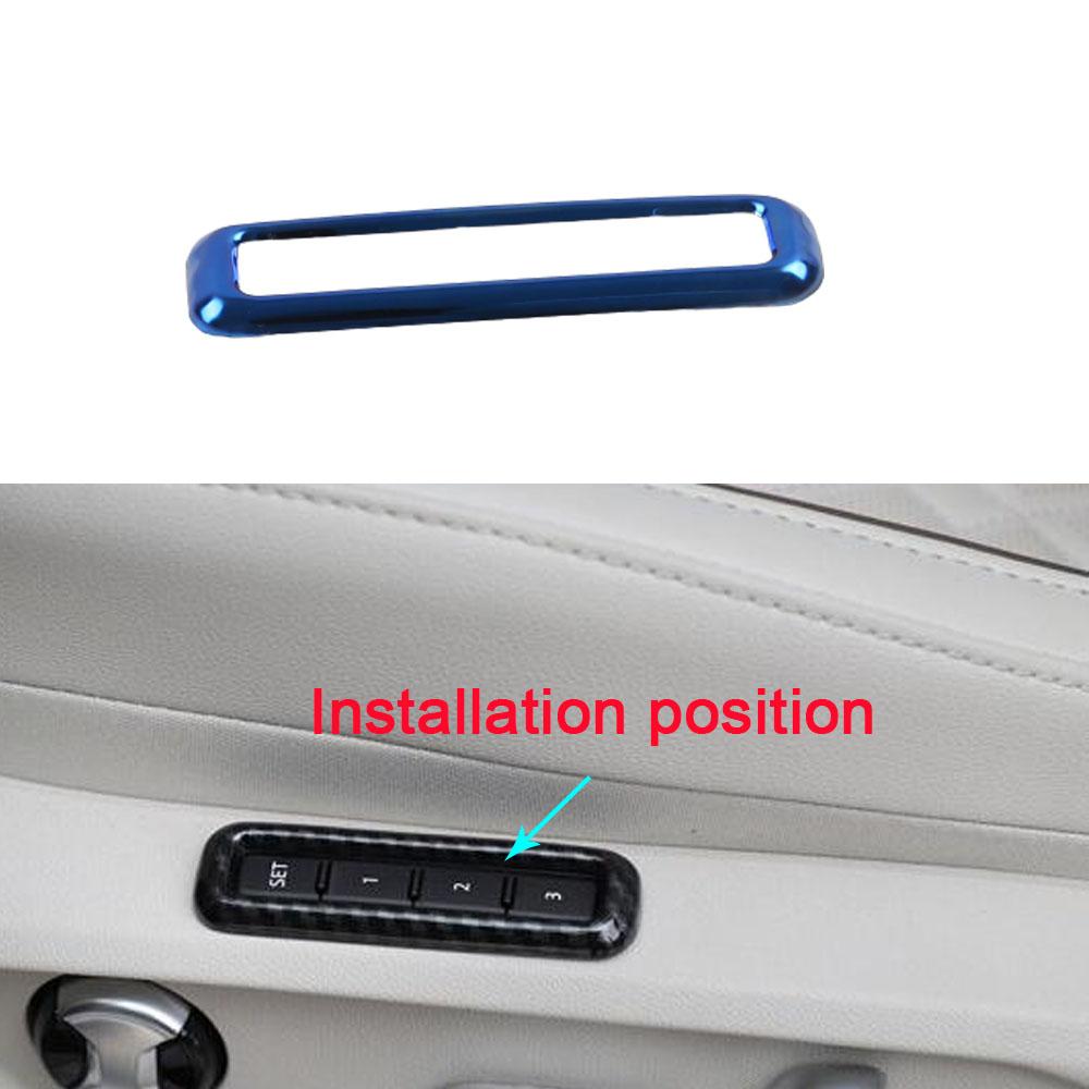 For VW Volkswagen Teramont Atlas 2017- Stainless Steel Seat Adjustment Panel Trim Cover Blue Front Headlight Switch Frame Style 18