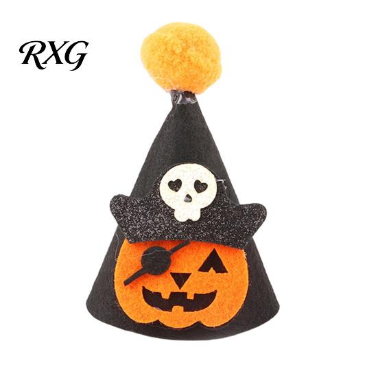 Ghost Pet Costume Halloween Pointed Hat, Cute Witch Pumpkin Cat Pom-pom Lightweight Hat for Cats And Small Dogs Holiday Party Accessory