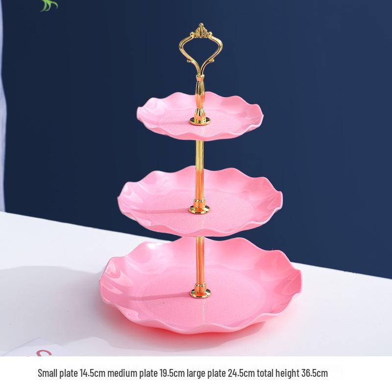 Luxusní vícepatrový stojan na ovoce a občerstvení: Třípatrový držák na dezerty a cukroví do obývacího pokoje