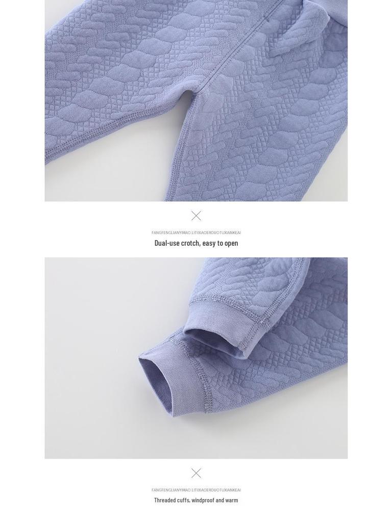 Unisex Baby Quilted Cotton Clothing Set for Spring, Autumn, Winter - Thick, Warm, Temperature Locking