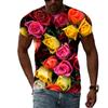 Summer Rose Flower Graphic T Shirts For Men and Women Fashion Casual Personality O-neck Print T-shirt 3D Harajuku Style Tee Top