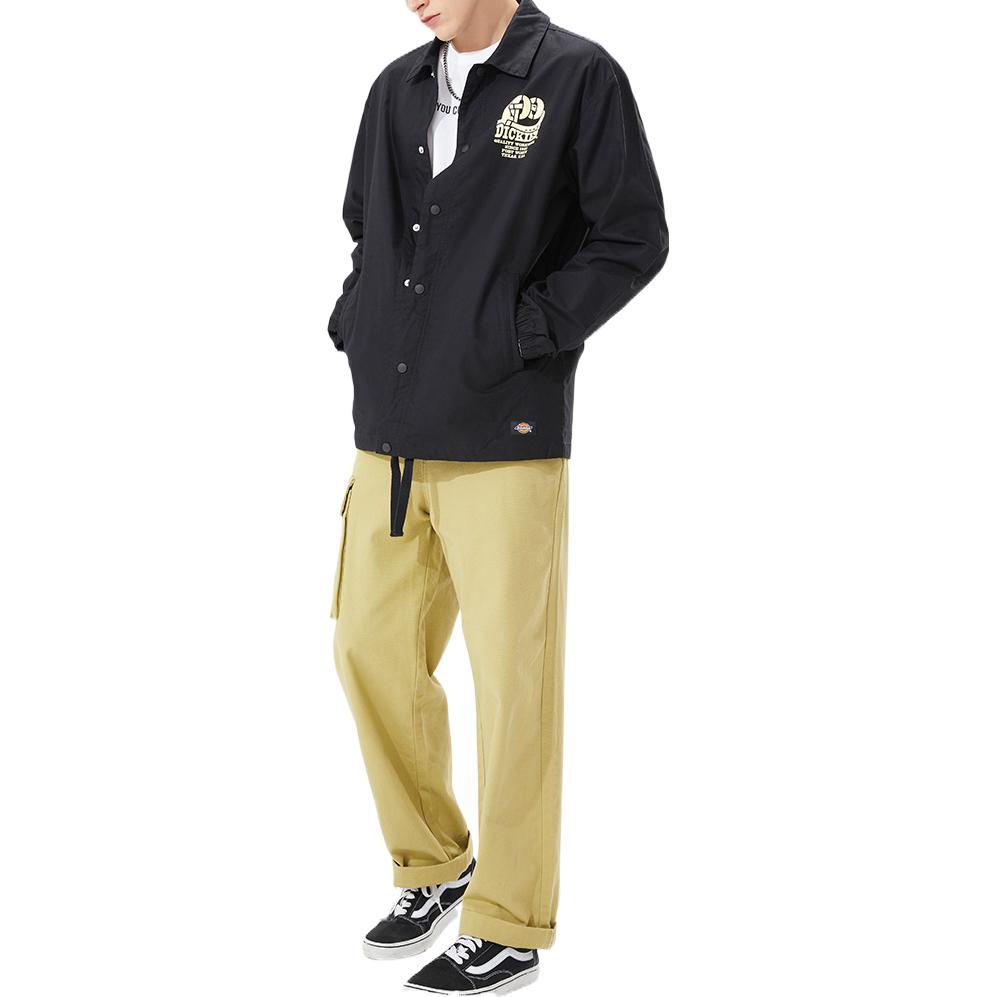 Dickies Ss22 Solid Color Logo Embroidered Long Sleeve Loose Jacket Men Jacket Black DK010165BLK