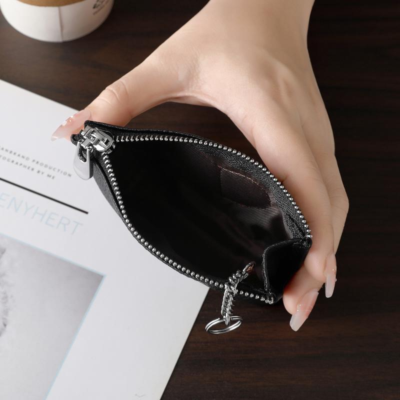 Color-Blocked Heart-Shaped Keychain Wallet Pu Mini Coin Purse For Women