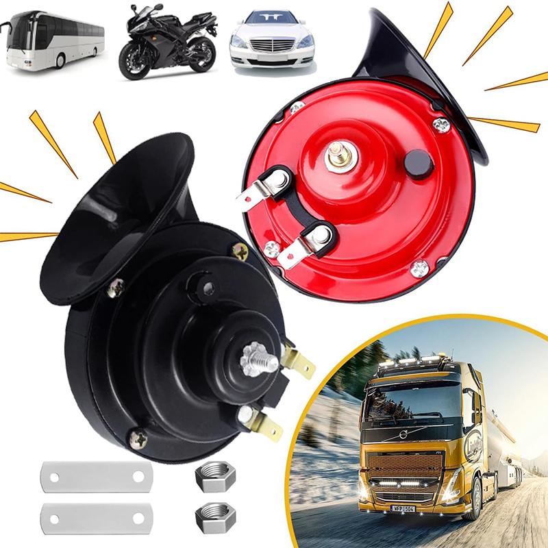 12V Super Loud Train Horns 60DB Universal Waterproof Loud Air Electric Snail Horn Car-boat Motorcycles Automotive Loud Speaker