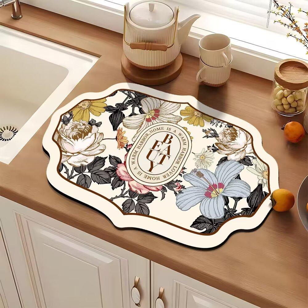 Veselă de bucătărie cu formă specială Tampă de scurgere Tampă de izolație termică Absorbant pentru masă de uz casnic Covoraș de loc lavabil anti-alunecare Ulei absorbant