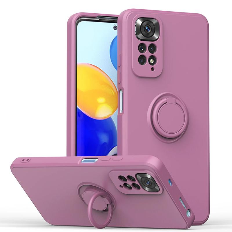 

Liquid Silicone Ring Holder Soft Phone Case For Redmi Note 12 Pro 11 10 S 9S 9 Shockproof Back Cover For Xiaomi 11T 12T Pro Lite Redmi Note10 5G