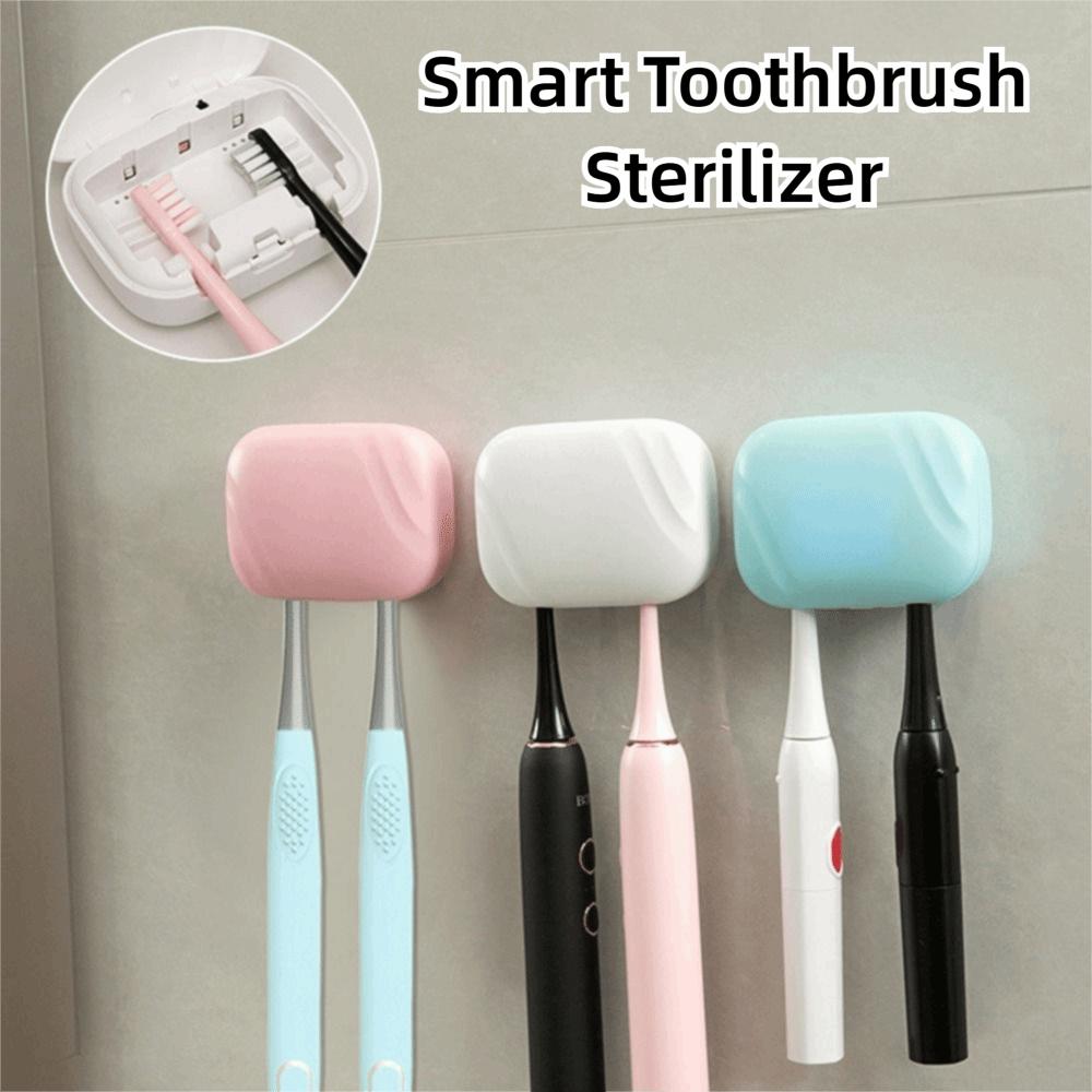 2 Brush Slots Smart Toothbrush Sterilizer Self-Draining UV Toothbrush Sterilizer Rack  Travel