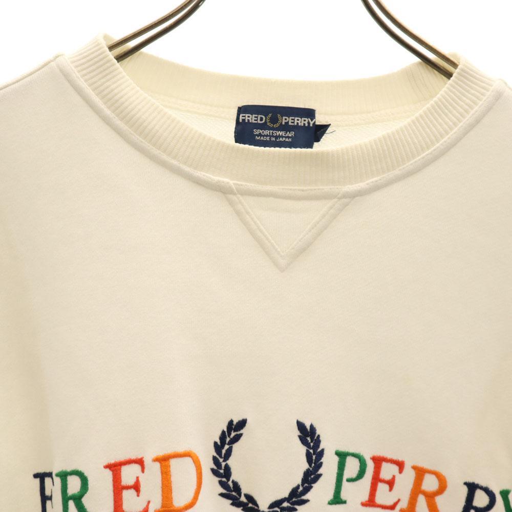 FRED PERRY made in Japan Long sleeve sweat trainer S White Men's Used