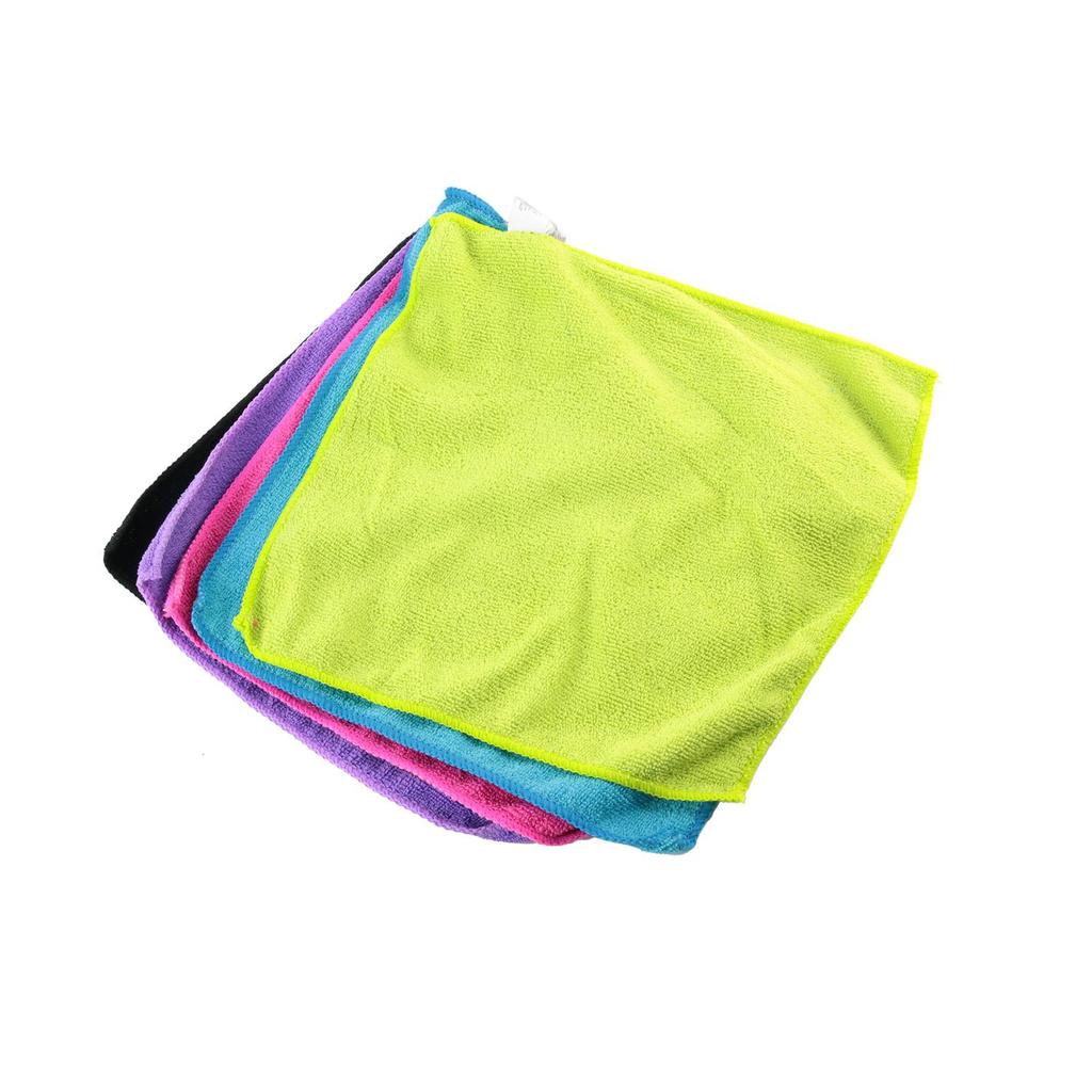 Set Of 5 Microfiber Cloths 30X28 Cm Colorful Absorbent