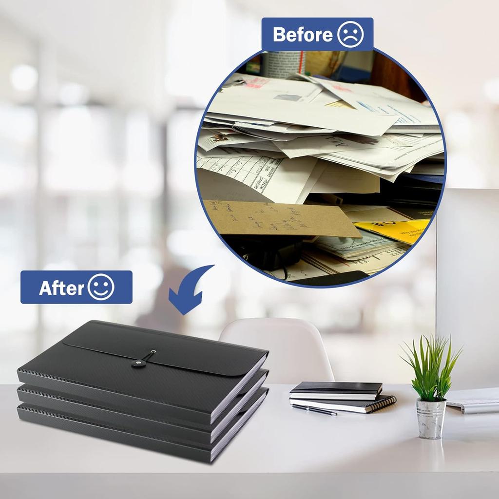 7 Pocket Expanding File Folder with Tab Erts, Accordian File Organizer Document Receipt Organizer, Accordion Folder File Keeper A4 Letter Size, for
