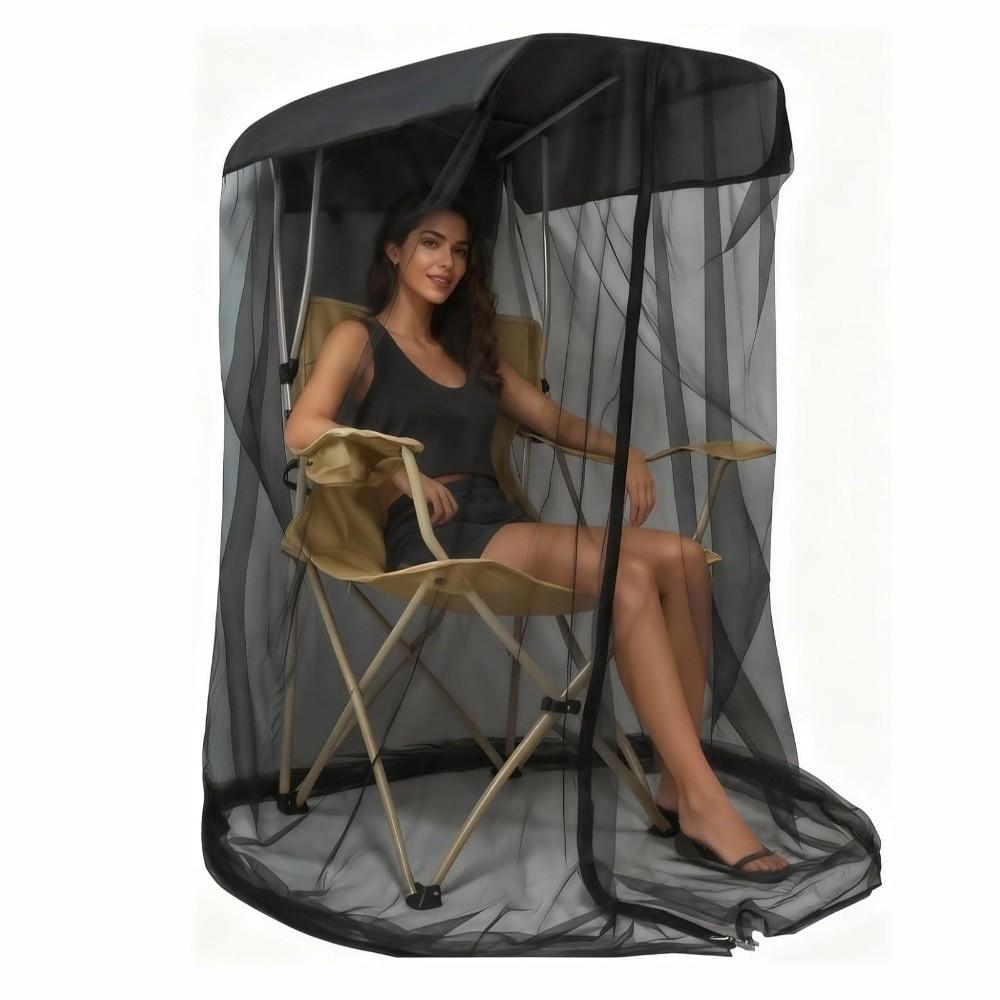 Foldable Design Chair Use Mosquito Net Zipper Opening Mesh Tent Insect Shield Net  Camping