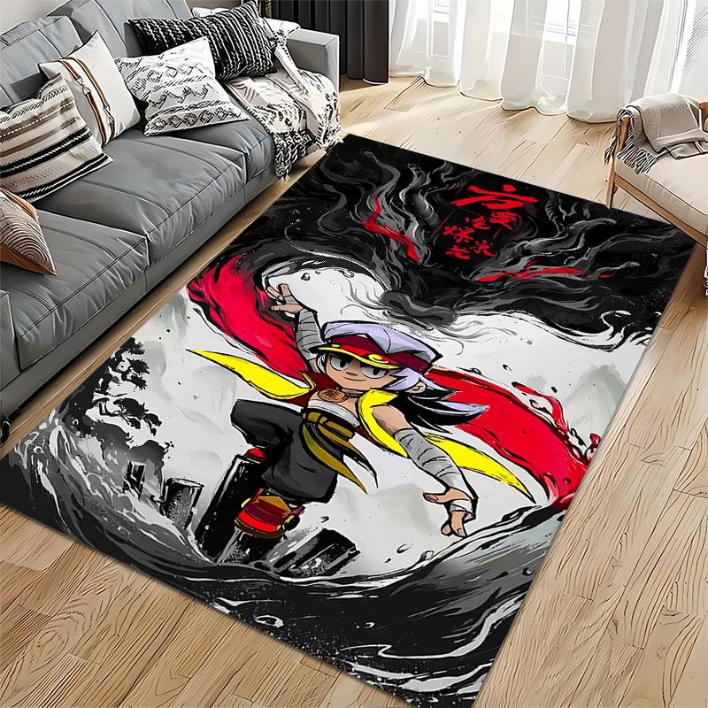 Heroic Warrior with Dragon Suitable As a Non-slip Mat for the Living Room or Bedroom Sofa
