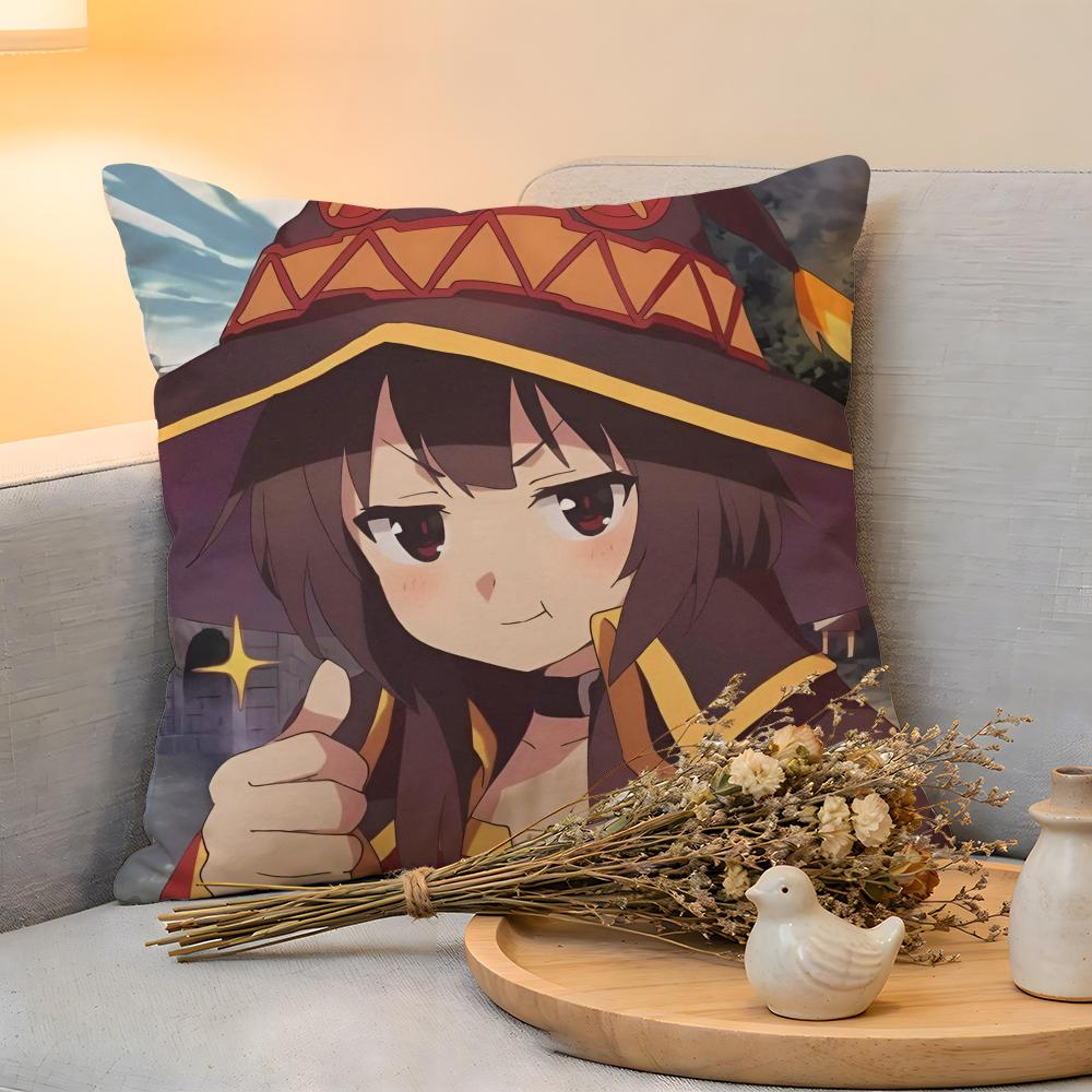 Cushion Cover  Linen  SkinFriendly Soft Decorative Case For Sofa Home Decor Hot Anime KKonoSuba MMegumin Pillow cover