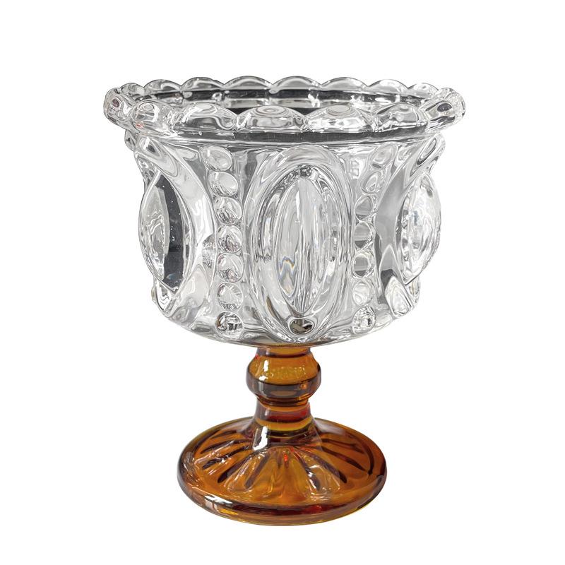 Palace-Style Crystal Glass Dessert Cup for Ice Cream, Yogurt, Fruit Salad, and Bird's Nest